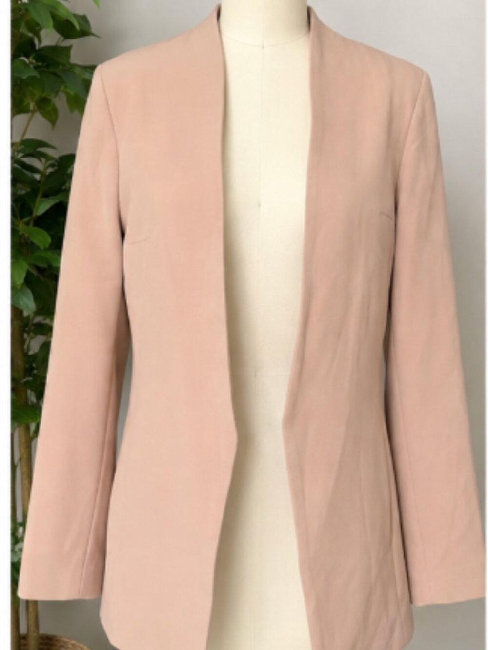 Women’s Open Front Blazer Size M Light Pink Long Sleeve Career Jacket NWOT